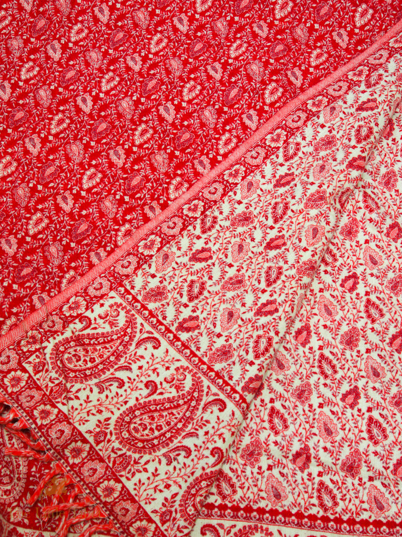 Bold Elegance: The Fiery Red Tibet Shawl