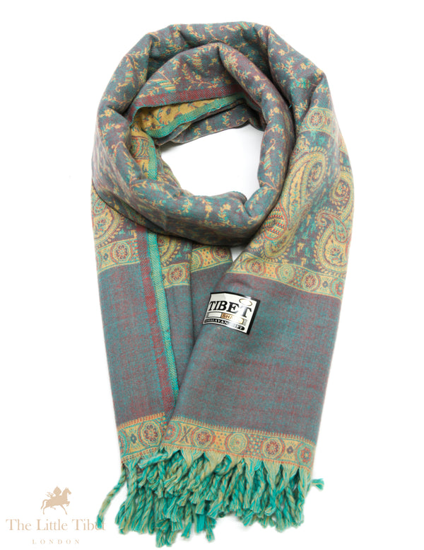 Subtle Sophistication: The Earthy Green Tibet Shawl