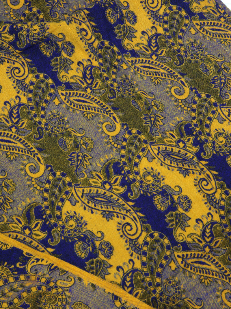 Majestic Contrast: The Mustard and Navy Blue Tibet Shawl