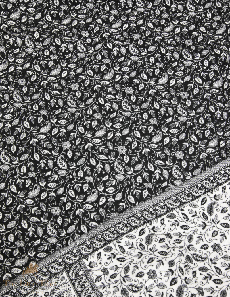 Classic Charm: The Black and White Tibet Shawl