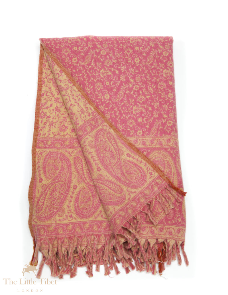 Soft Elegance: The Blush Pink Tibet Shawl
