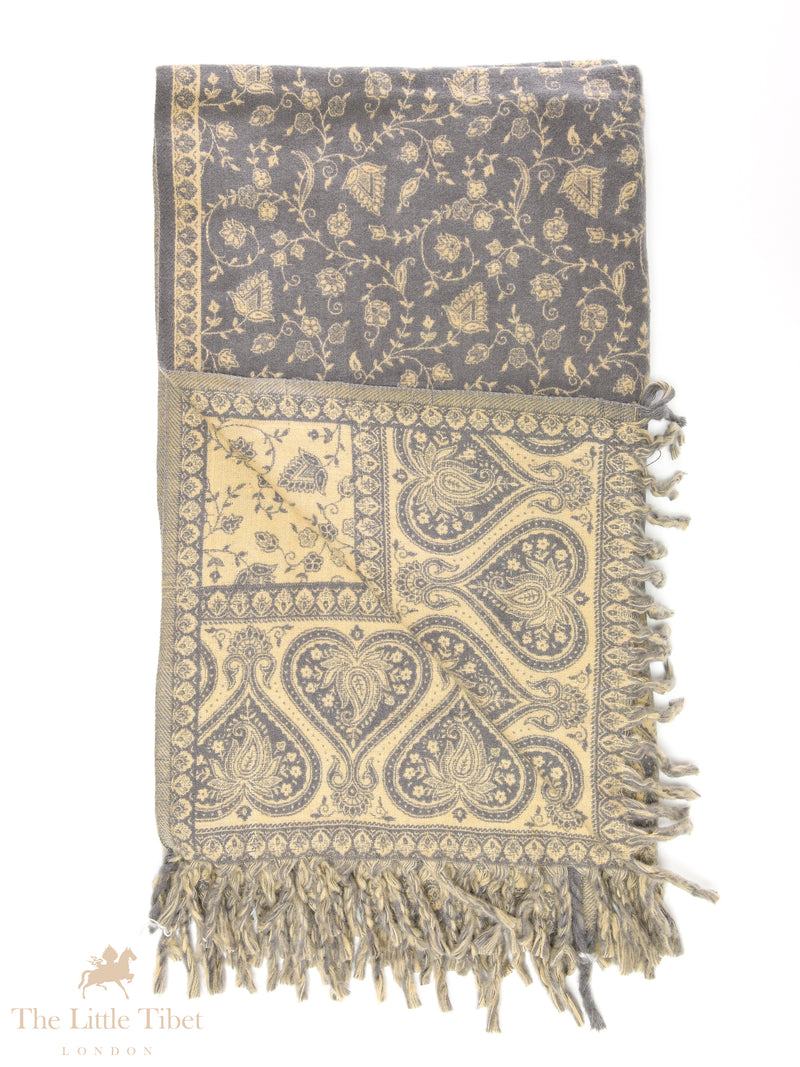 Dawson Brown-Cream Tibet Shawl - TS51