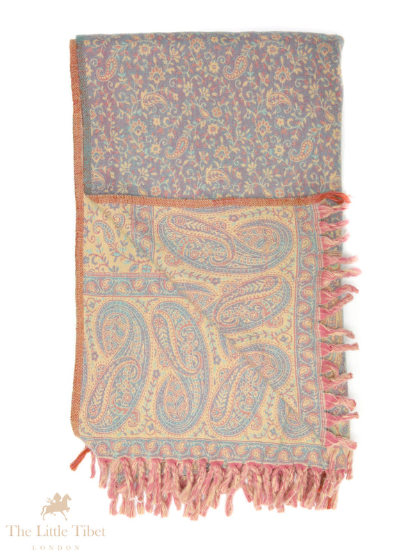 Wallace Orange-Cream Tibet Shawl - TS53