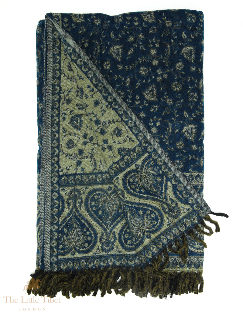 Callie Dark Blue Tibet Shawl - TS9B