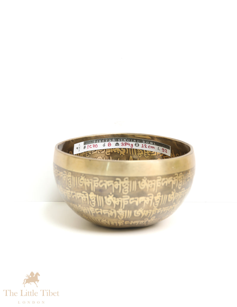 Sacred Harmony: Tibetan Singing Bowls with Om Mani Padme Hum Mantra - EC70
