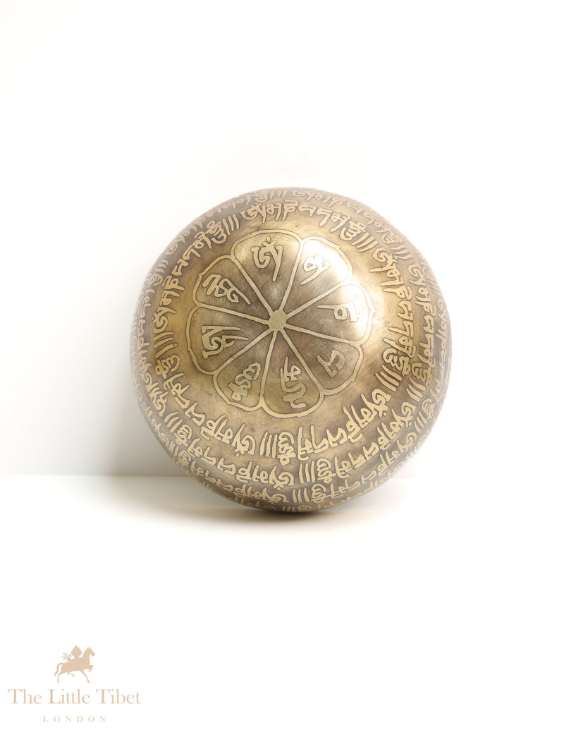 Sacred Harmony: Tibetan Singing Bowls with Om Mani Padme Hum Mantra - EC70