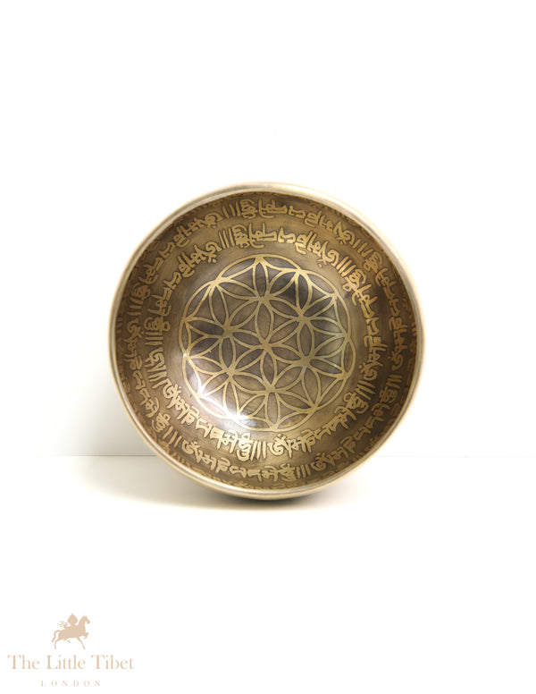 Sacred Harmony: Tibetan Singing Bowls with Om Mani Padme Hum Mantra - EC70