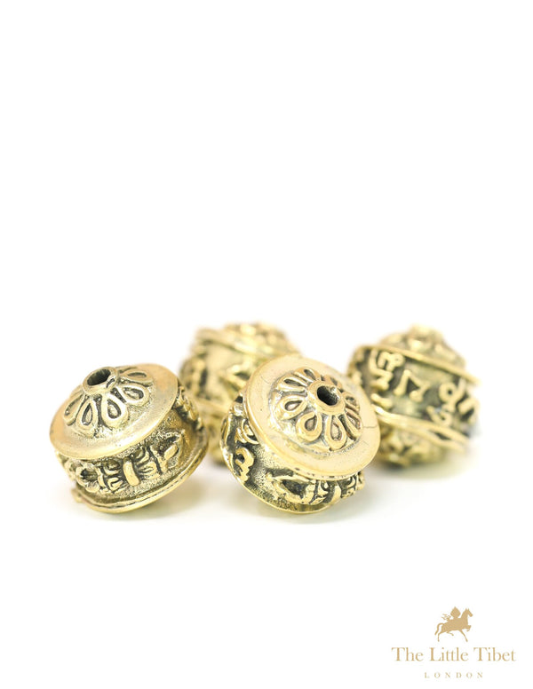 Mantra Beads - 14mm  - Buddhist Beads - Spacer Beads - Tibetan Spacer Beads - Nepalese Beads - Nepal Beads