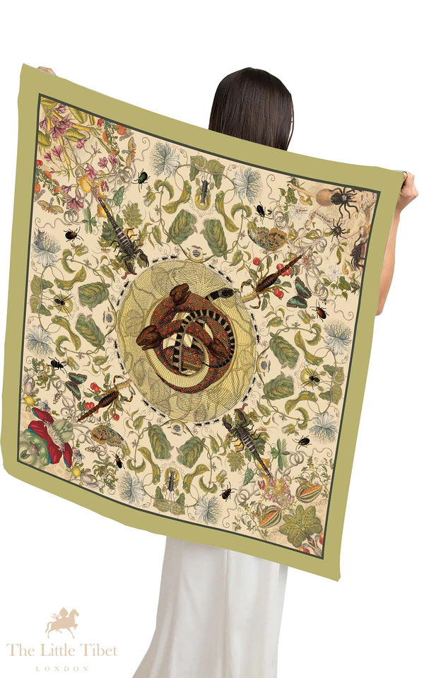 The Enchanting Silk Scarf – Infinity, Transformation & Botanical Elegance in Pure Silk