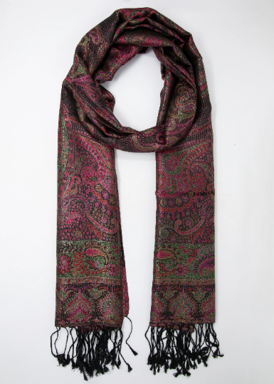 Brown Silk Paisley Shawl - MCL405