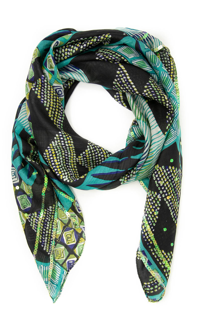 Selina square silk scarf-SQ206, The Little Tibet
