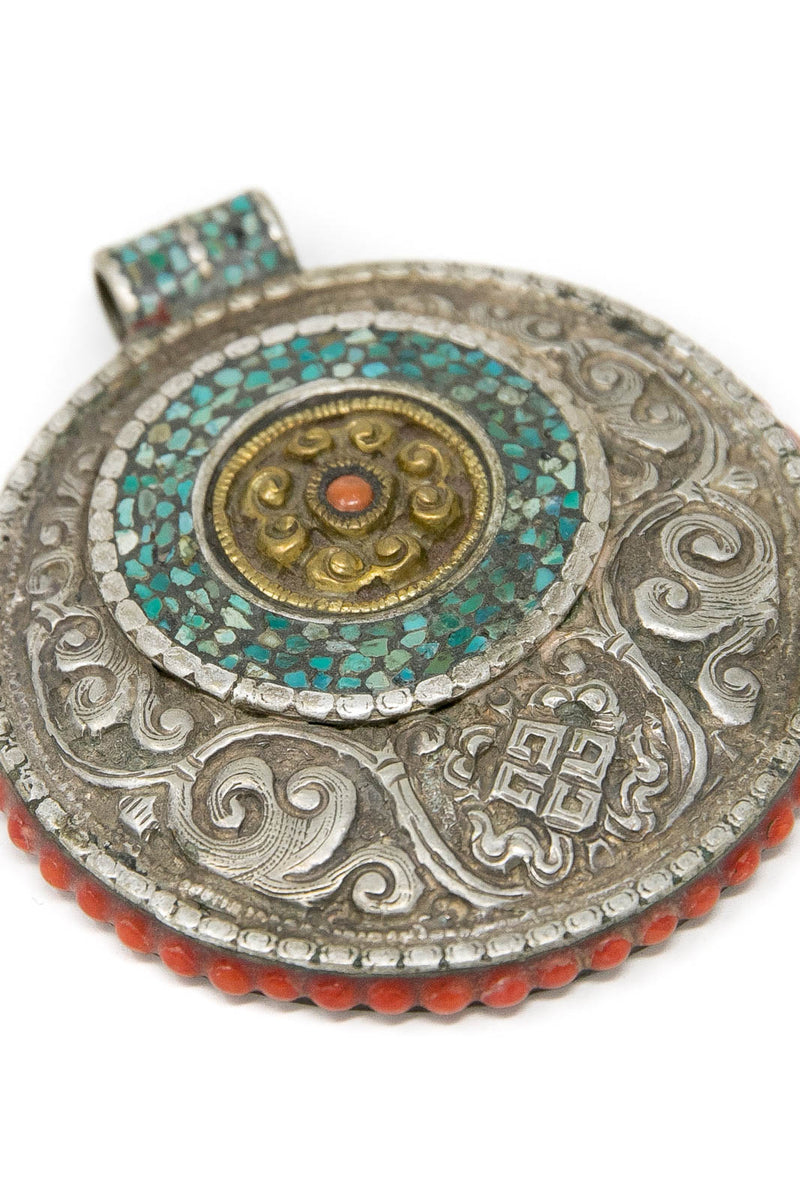 Tibetan Ornament Silver Hand Crafted Pendant, The Little Tibet