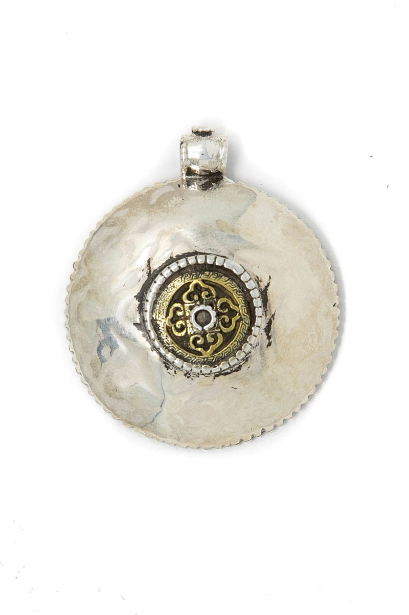 Double sided Tibetan Silver Hand Crafted Pendant, The Little Tibet