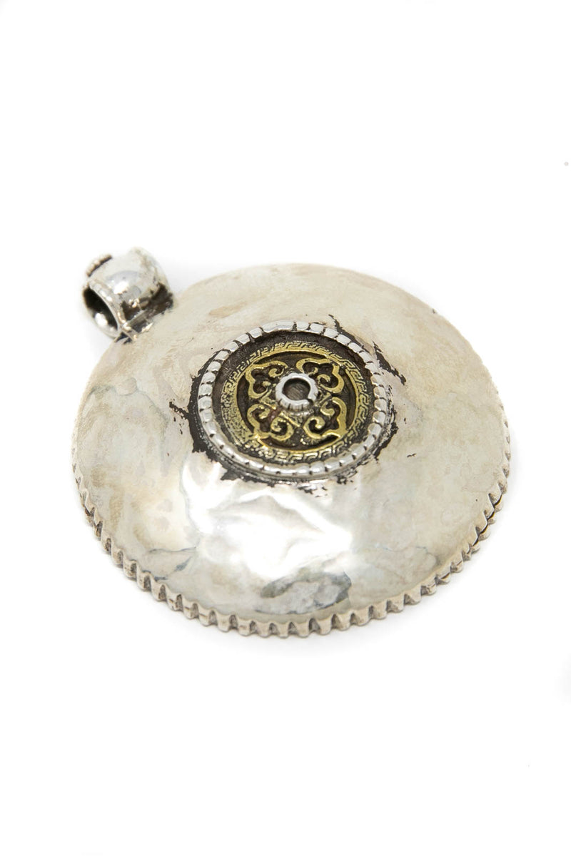 Double sided Tibetan Silver Hand Crafted Pendant, The Little Tibet