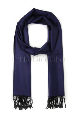 Harriet Navy Silk Scarf - TTM279 - The Little Tibet