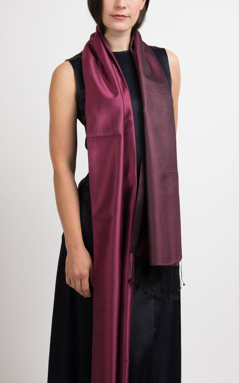 Ella Plum Fine Silk Wrap - TT45-210, The Little Tibet