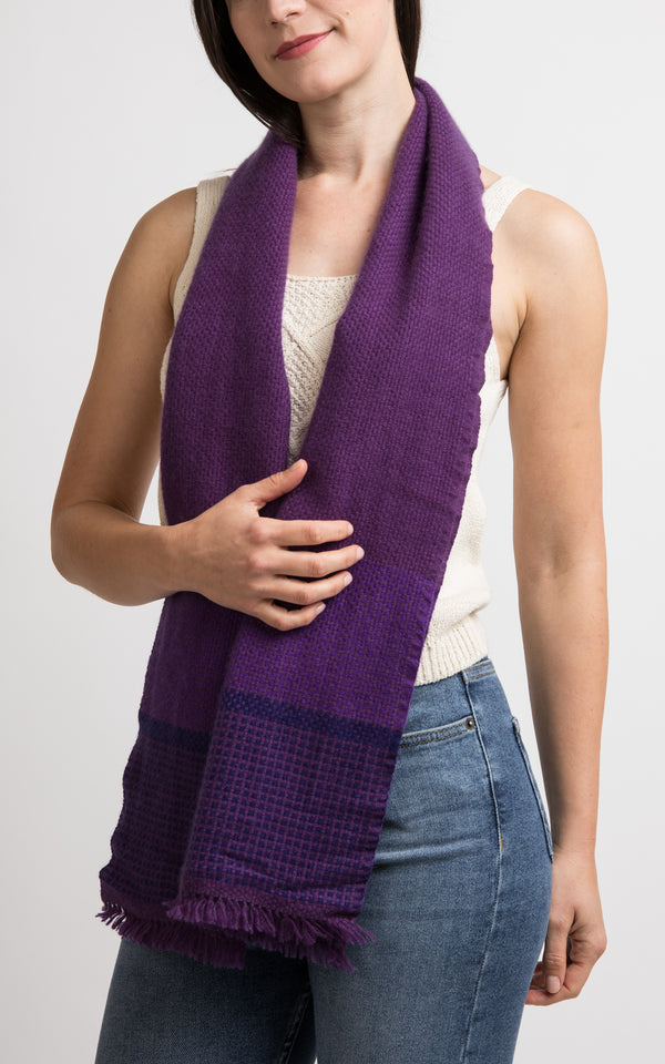 Purple Cashmere Handloom Muffler, The Little Tibet