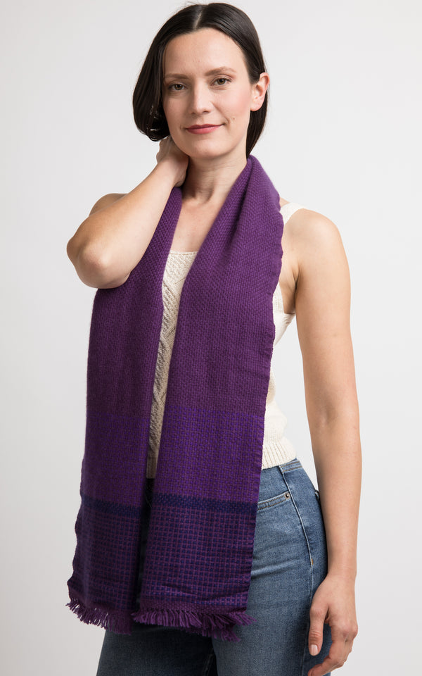 Purple Cashmere Handloom Muffler, The Little Tibet