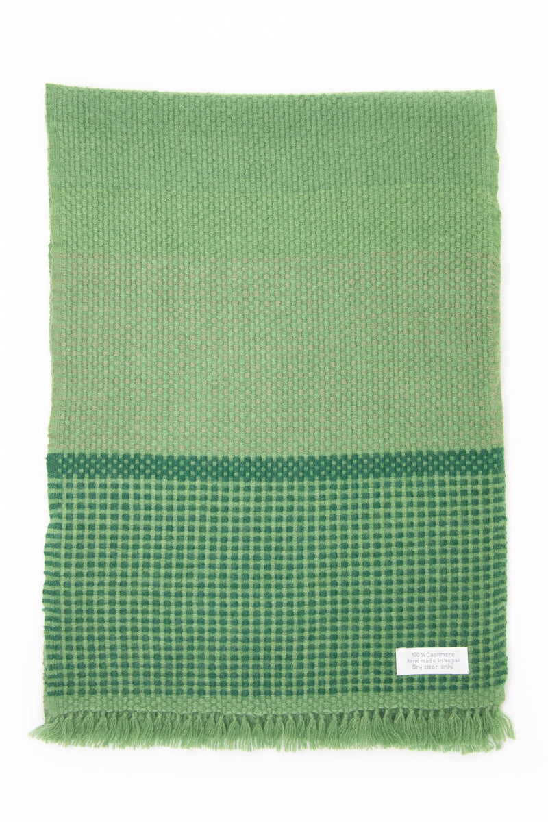 Green Cashmere Handloom Muffler, The Little Tibet