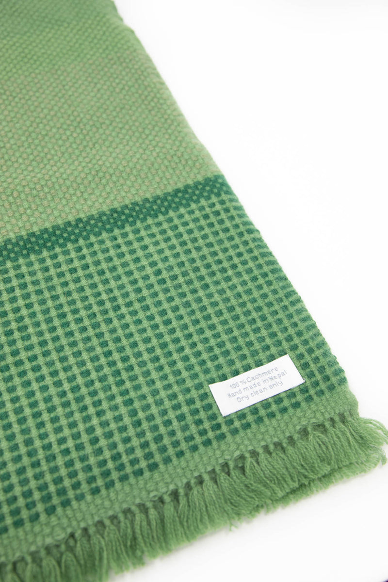 Green Cashmere Handloom Muffler, The Little Tibet