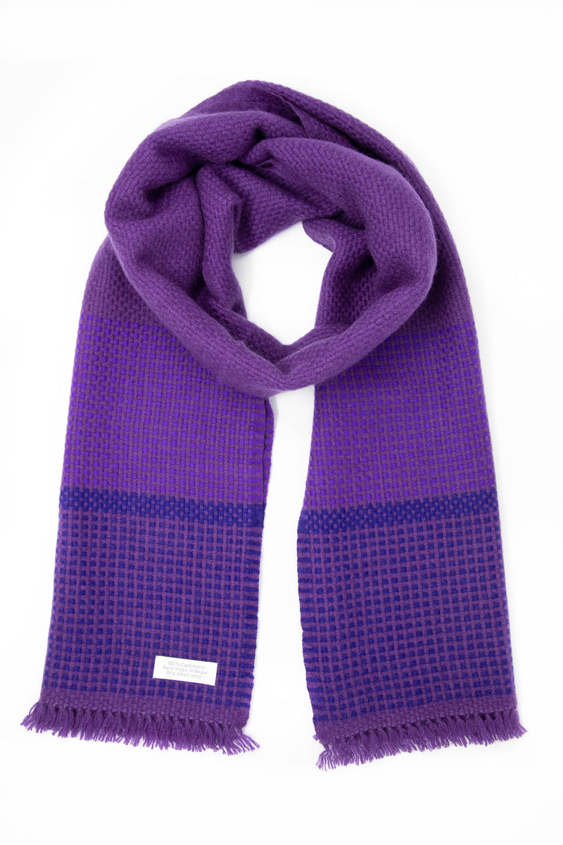 Purple Cashmere Handloom Muffler, The Little Tibet