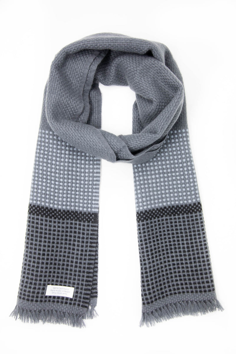 Grey Cashmere Handloom Muffler, The Little Tibet