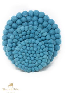 Slate Blue Felt Ball Cushion for Singing Bowls-The Little Tibet
