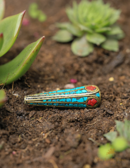 Tribal Turquoise Inlaid Tibetan Jewellery Beads - N100