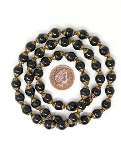 13mm Tibetan Brass Capped Spacer Beads for Homemade Jewellery, A pack of 5 beads