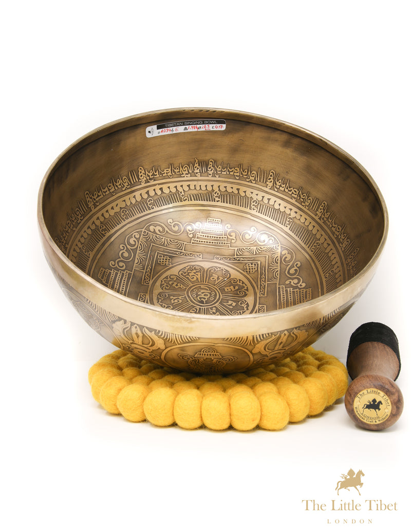 Traditional OM MANI PADME HUM Tibetan Singing Bowl - A234