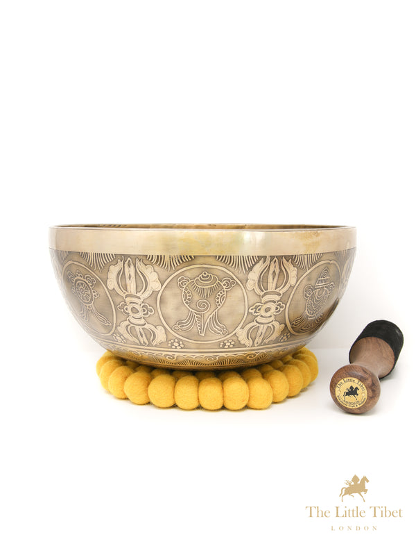 Traditional OM MANI PADME HUM Tibetan Singing Bowl - A234