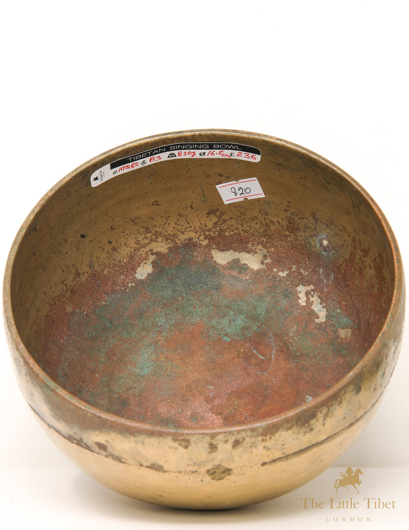 Flat Base Antique Tibetan Singing Bowl for Meditation and Healing - ATQ82