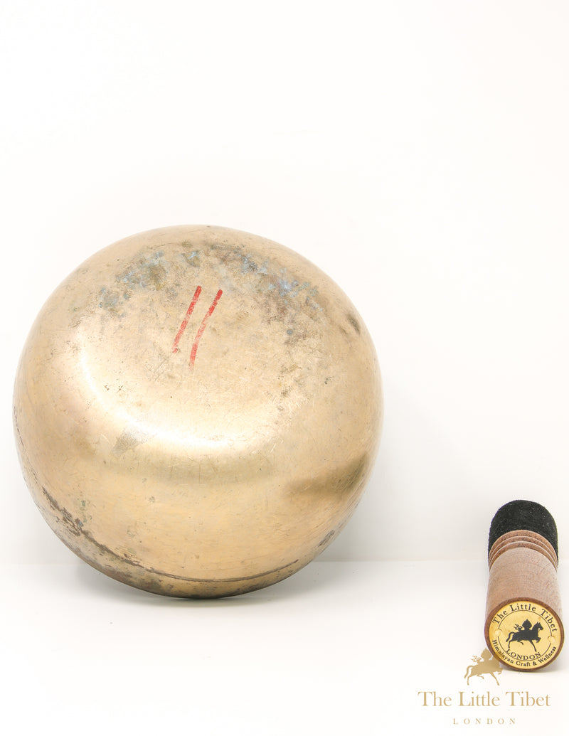 Flat Base Antique Tibetan Singing Bowl for Meditation and Healing - ATQ82