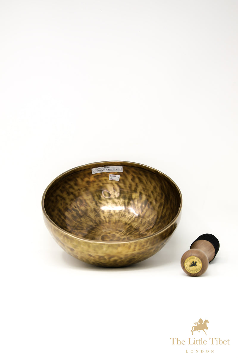 Full Moon Tibetan Singing Bowl – Sacral Chakra Healing Bowl with Deep C3 Note