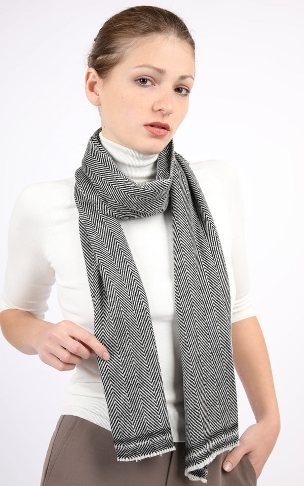 Zebra Cashmere Skinny Scarf - CMM ZEBRA