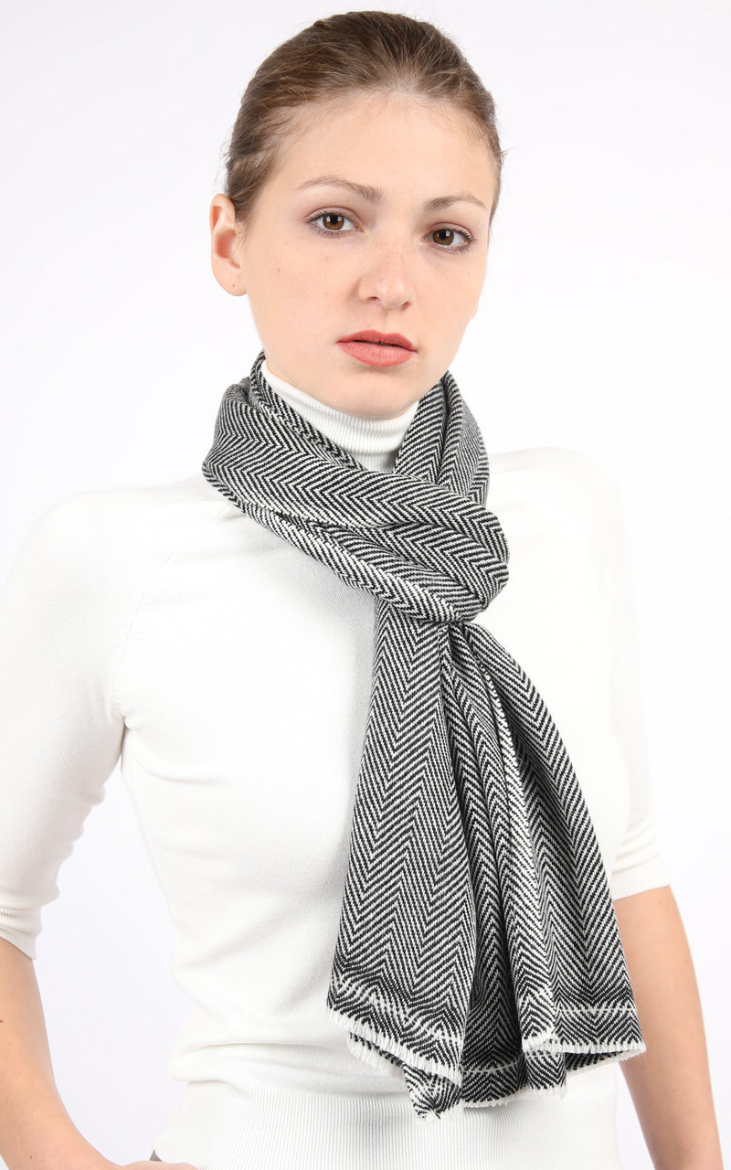 Zebra Cashmere Skinny Scarf - CMM ZEBRA