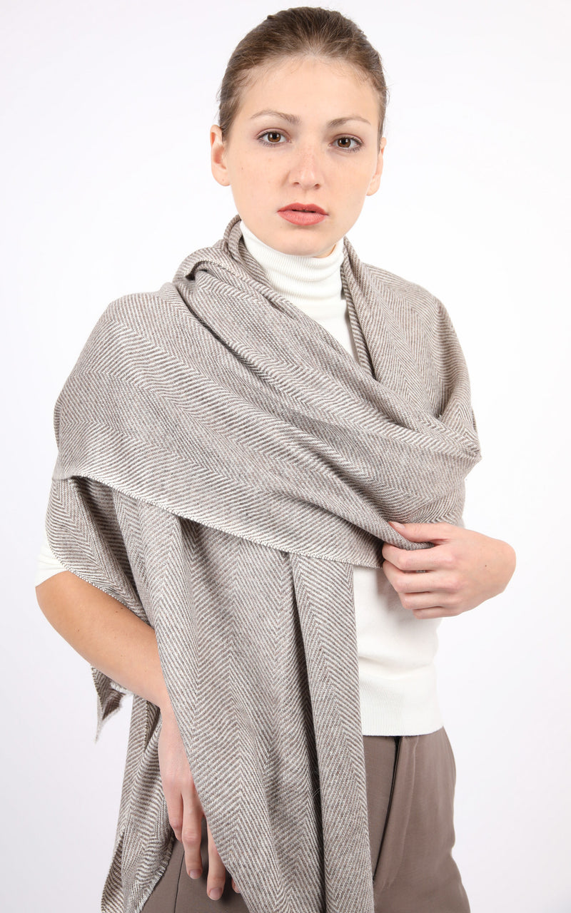 Beige Cashmere Shawl - CMS9