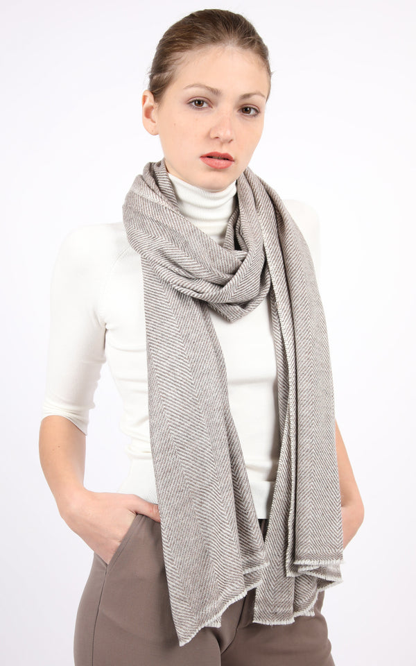 Beige Cashmere Shawl - CMS9
