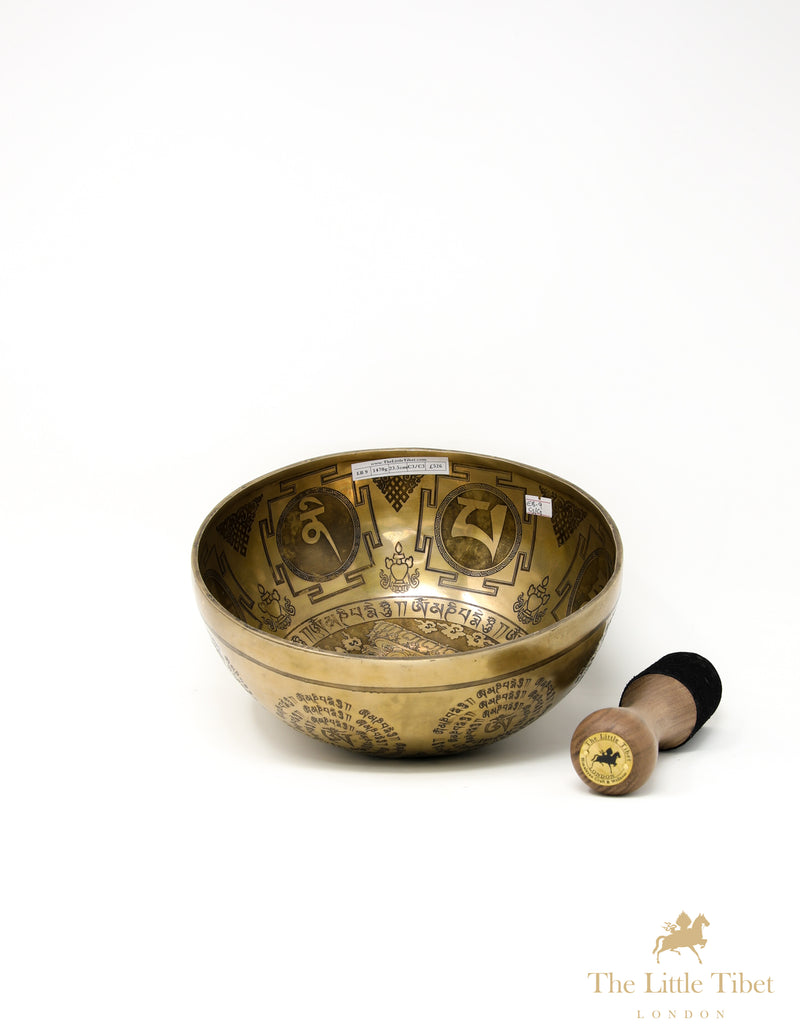 Buddha of Compassion motif Tibetan Singing Bowl for Sacral Chakra Healing - EB9