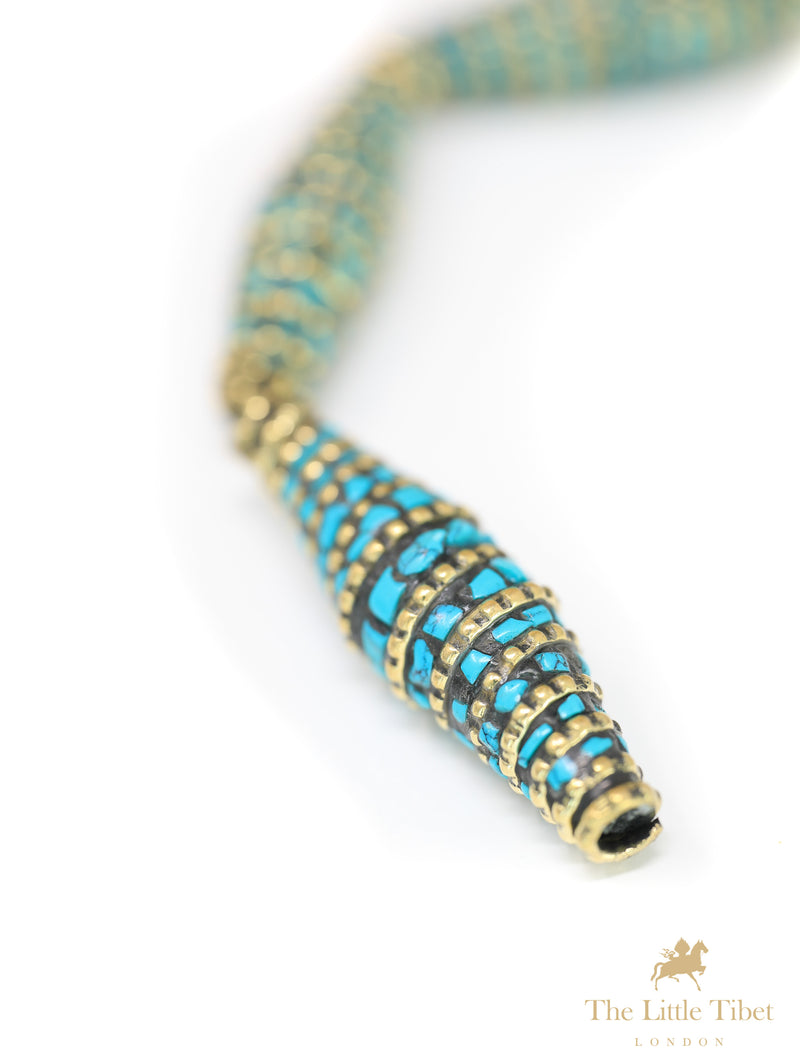 MYSTIC Tribal Beads Tibetan corals Turquoise Inlaid Beads - E7
