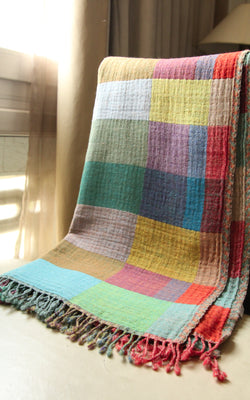 Happy English Check Boiled Wool Blanket-BW132, The Little Tibet