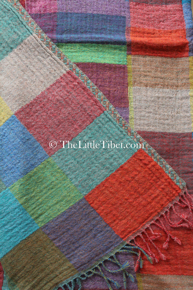 Happy English Check Boiled Wool Blanket-BW132, The Little Tibet