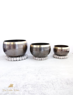 Black Lingum Shape Tibetan Singing Bowl