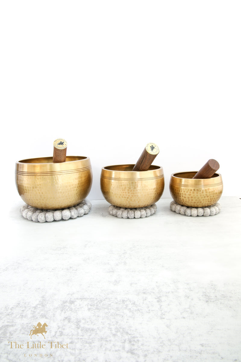 Golden Lingum Shape Tibetan Singing Bowl