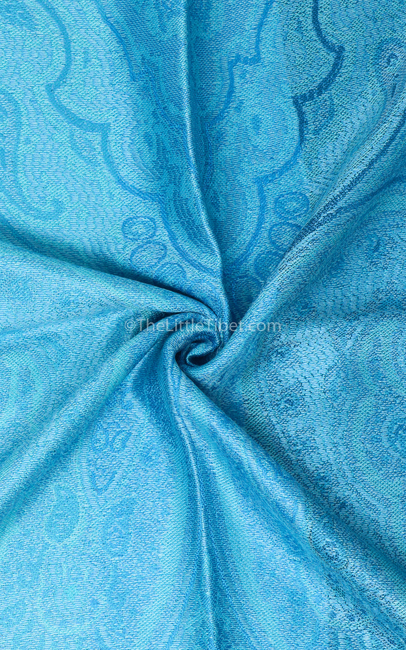 Mountain Sky Blue Silk Pashmina - MCL203 - The Little Tibet