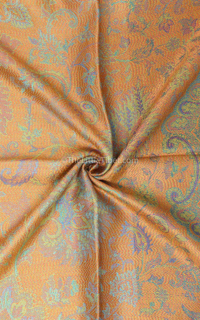 Golden Queen Aqua Blue Pure Silk Pashmina- MCL305