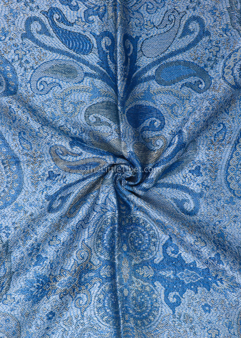 Harriet Navy Silk Pashmina - LM 312 - The Little Tibet