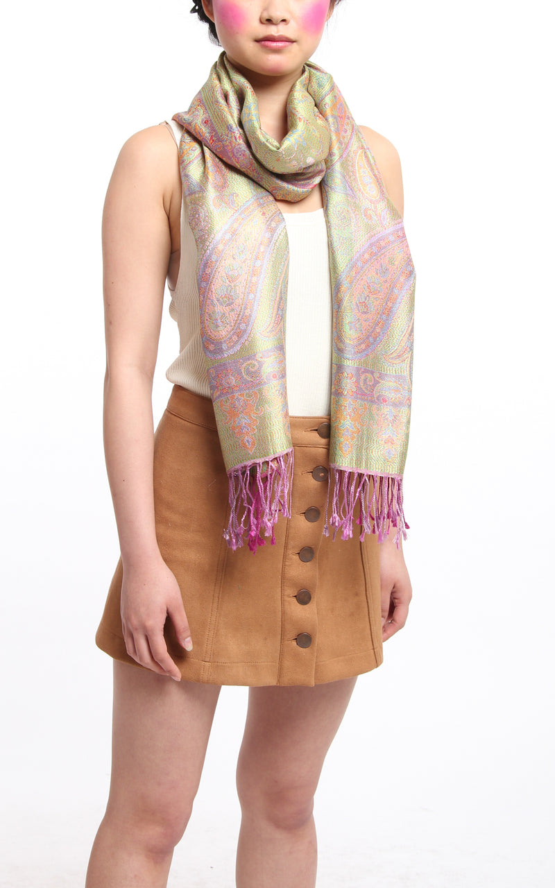 Taffy Pink Silk Scarf - MCM215 - The Little Tibet