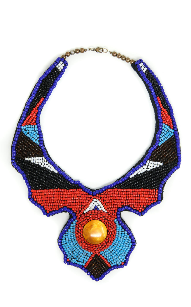 Callie Beaded Tibetan Neckpiece, beaded necklace, The Little Tibet