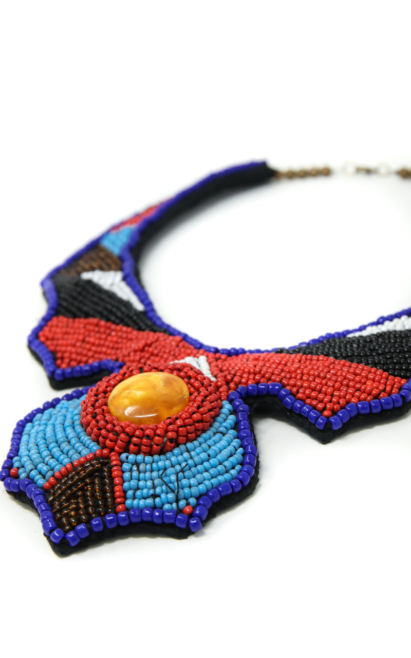 Callie Beaded Tibetan Neckpiece, beaded necklace, The Little Tibet
